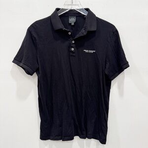 Armani Exchange Men’s Black Short Sleeve Polo Shirt Medium